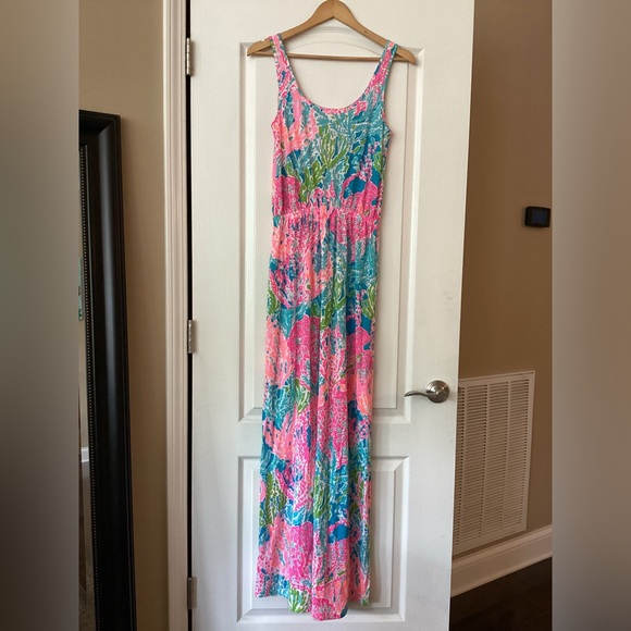 Lilly Pulitzer Holy Grail Tria Maxi in Turquoise Let’s Cha Cha, Size Small. - Picture 6 of 15